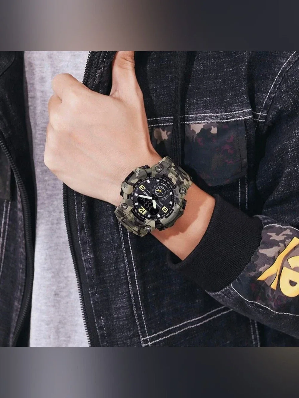 Men's Watch Military Analog Digital Waterproof Luminous Sport Watch for Men